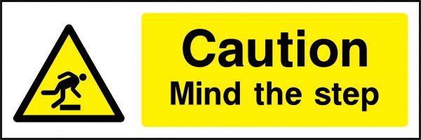 Caution mind the step sign