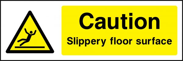 Caution slippery floor surface sign