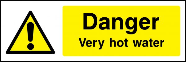 Danger very hot water sign