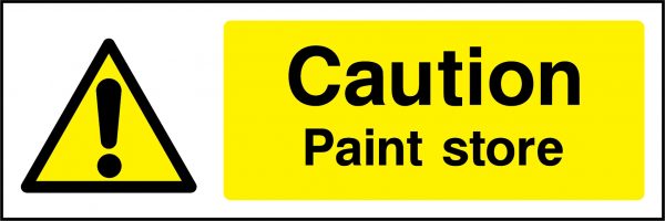 Caution paint store sign