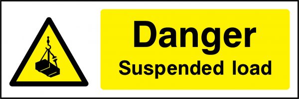 Danger suspended load sign