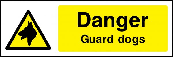Danger guard dogs sign