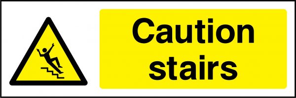 Caution stairs sign
