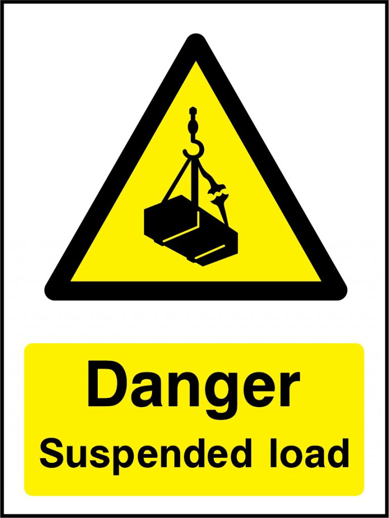 Danger suspended load portrait sign Warning General > Portrait Signs