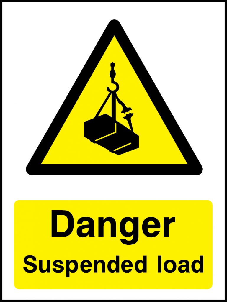 Danger suspended load portrait sign Warning General > Portrait Signs