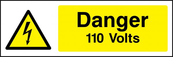 Danger 110 volts sign