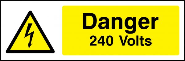 Danger 240 volts sign