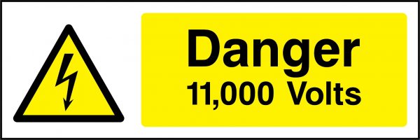 Danger 11,000 volts sign