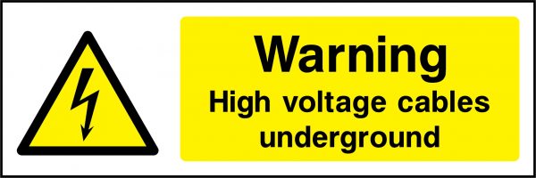 Warning high voltage cables underground sign
