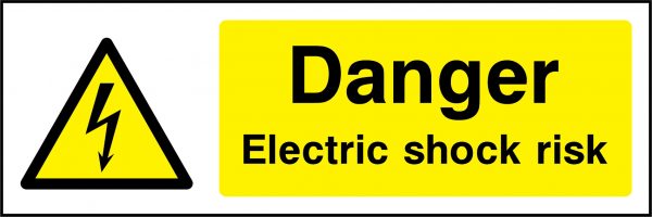Danger electric shock risk sign