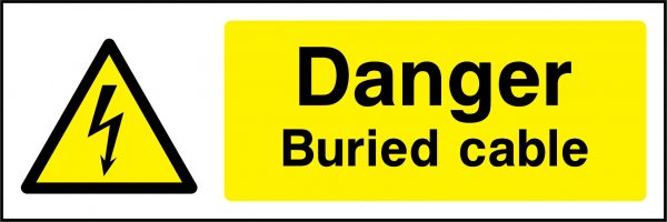 Danger buried cable sign