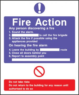 Fire action sound the alarm sign | Wedosafetysigns | fire safety signage | health and safety signage | ACP | Corrugated Plastic | Rigid PVC | Self Adhesive Vinyl