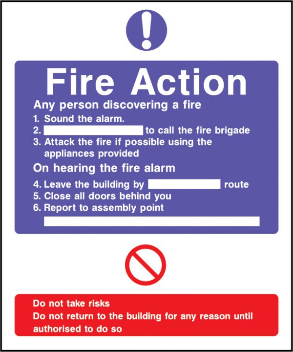 Fire action sound the alarm sign | Wedosafetysigns | fire safety signage | health and safety signage | ACP | Corrugated Plastic | Rigid PVC | Self Adhesive Vinyl
