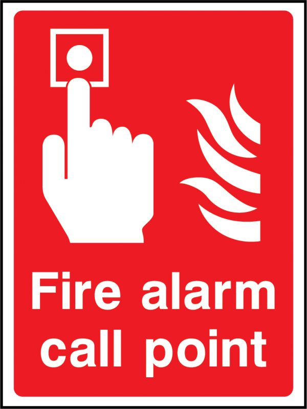 Fire alarm call point sign in red | Wedosafetysigns | fire safety signage | health and safety signage | ACP | Corrugated Plastic | Rigid PVC | Self Adhesive Vinyl