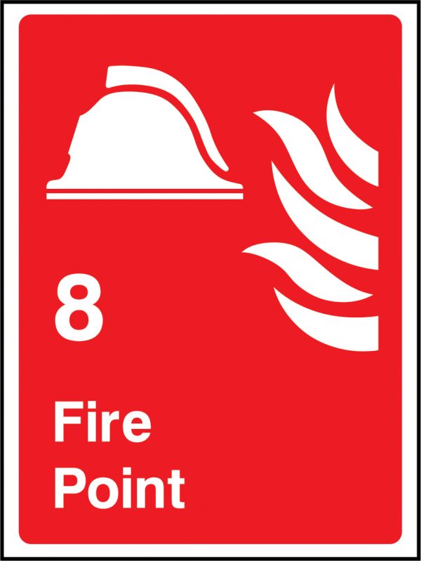 8 fire point sign | Wedosafetysigns | fire safety signage | health and safety signage | ACP | Corrugated Plastic | Rigid PVC | Self Adhesive Vinyl